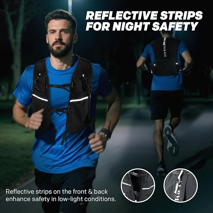 Alpheratz Running Hydration Vest with 500ml Water Bladder,Lightweight Adjustable Chest Straps Hydration Backpack for Hiking and cycing