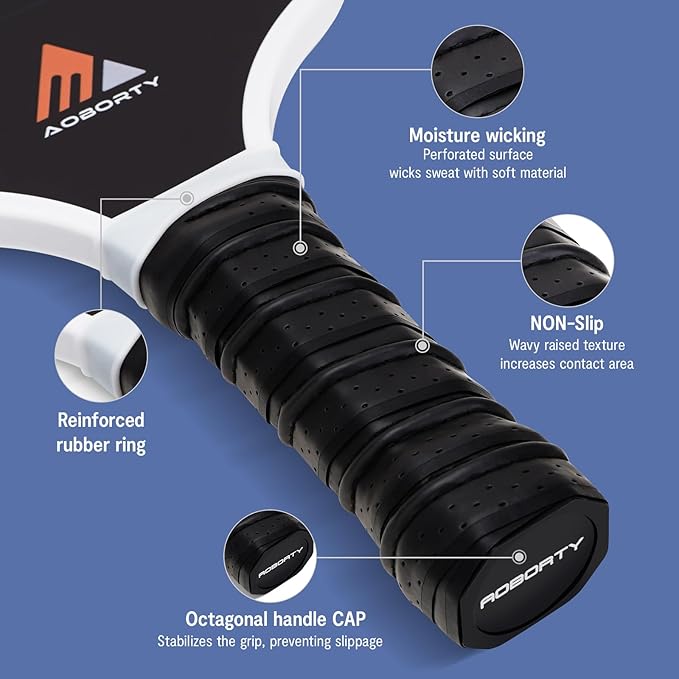 Pickleball Paddles 4 Pack - USAPA Light Graphite Premium Rackets Fiber Face & Polymer Honeycomb Core Pickleball Set with 4 Outdoor Indoor Balls Including Portable Carry Bag