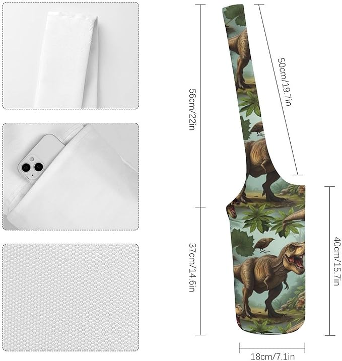 Aiyoolee Single Shoulder Yoga Mat Carrier Bag Portable Spacious with Pocket for Yoga Gym Fitness Travel