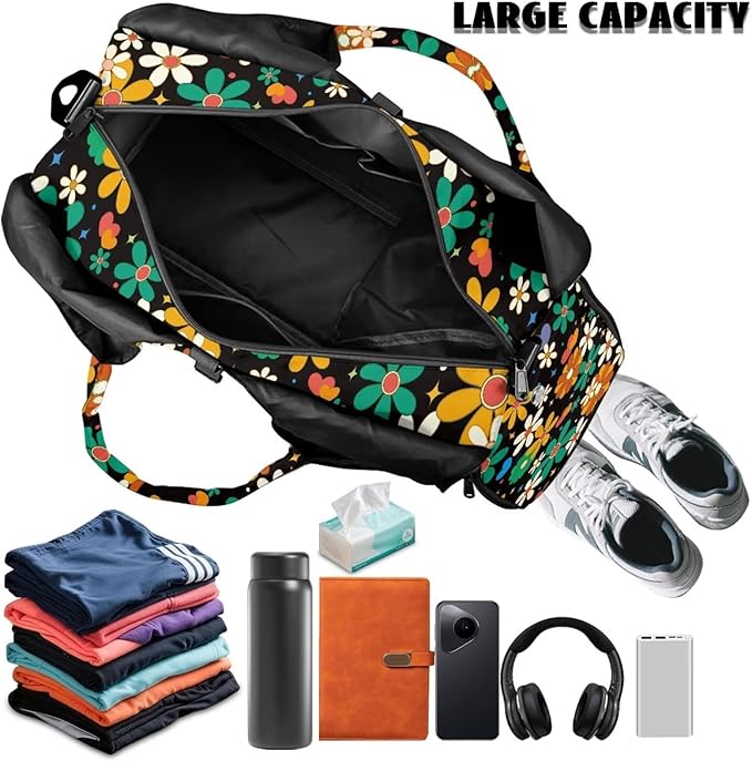 ZCFYGDX Yoga Gym Bag with Removable Adjustable Shoulder Strap, Shoe Compartment & Top Yoga Mat Holder 17.72x8.66x9.84in