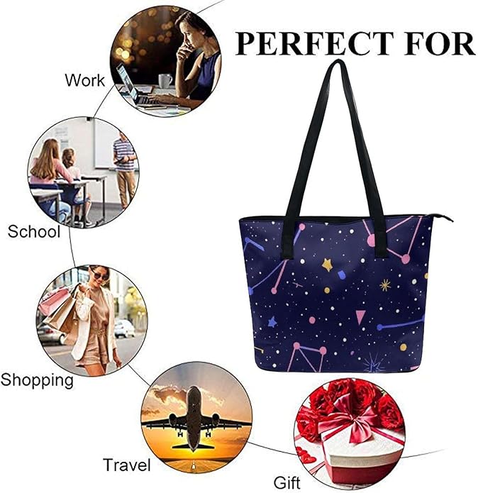Big Shoulder Commuter Bag Work Tote Bag Handbag With Zipper For Women And Men