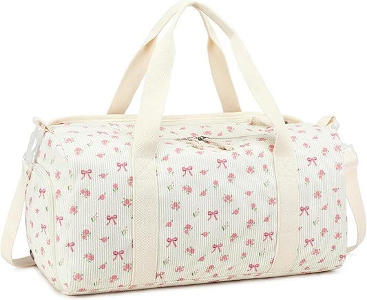 BTOOP Duffle Bag for Gym Sports Women Girls Workout Travel Bag Weekender with Shoe Compartment and Wet Pocket