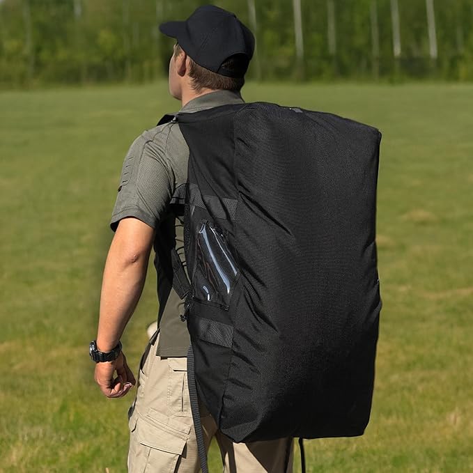 130L Tactical Travel Duffle Bag Large Capacity Waterproof Full-Access Opening Foldable Military Backpack Travel for Outdoor Camping Hunting Weekender Gym Traveling Workout Deployment