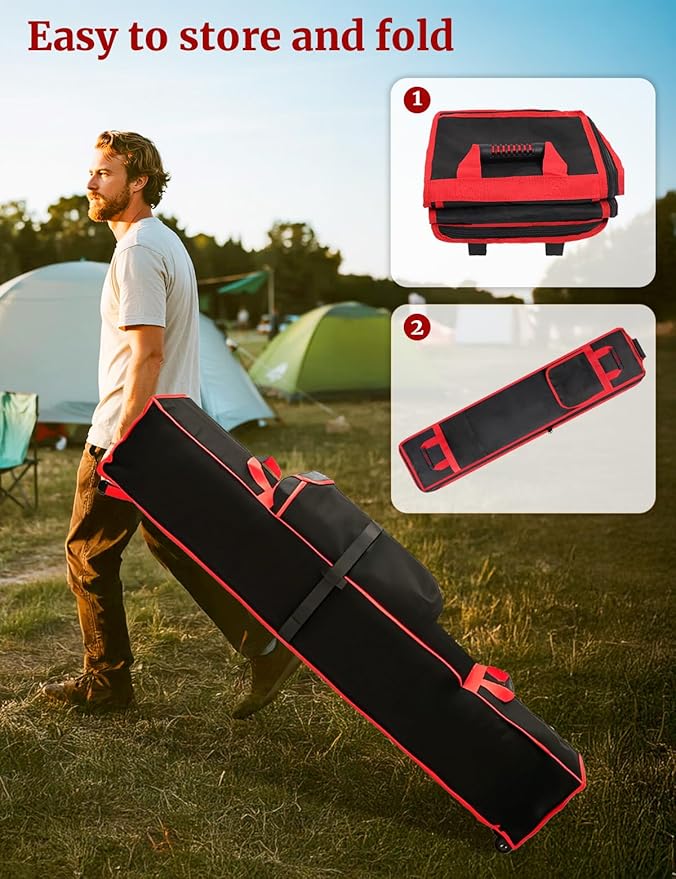 10 x 10 x 62 in Heavy Duty Canopy Tent Bag Replacement – Wheeled 800D Oxford Pop Up Canopy Carrying Case with Handle, Waterproof Outdoor Storage Bag for 10x10 Instant Tent