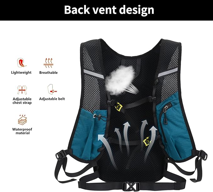 BiYiYun 15L Small Hiking Backpack Lightweight Hydration Backpack for Men Women, Warterproof Hiking Daypack for Travel Cycling