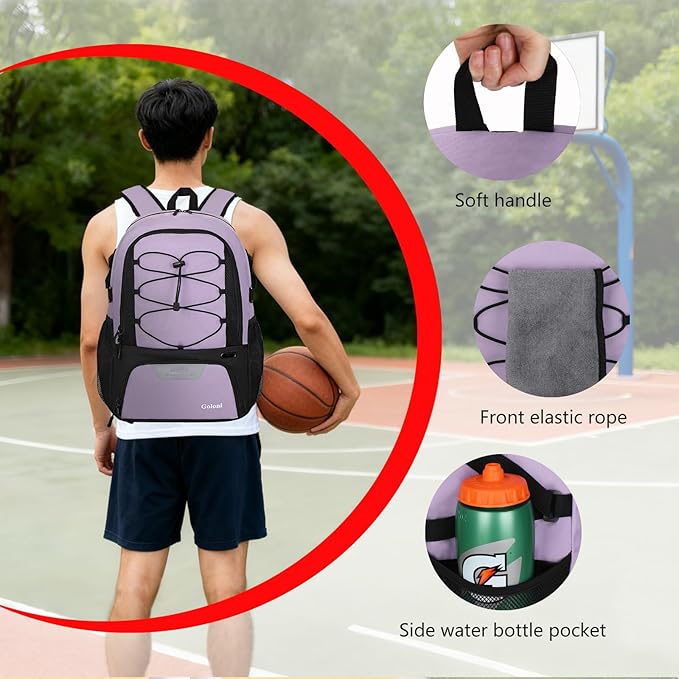 Goloni Basketball Backpack,Large Sports Bag with Ball Compartment & Shoe Compartment,Basketball Bag Fit Volleyball, soccer,Gym