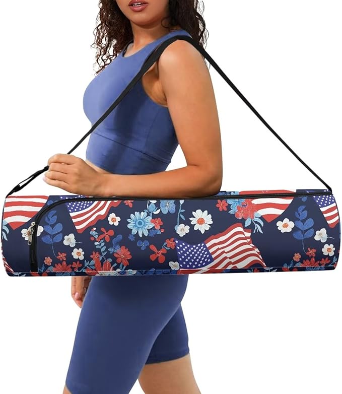 ZCFYGDX Yoga Mat Bag with Adjustable Shoulder Strap and Handle Zipper, 30in Wide x 6.3in Diameter for Yoga Mat Storage