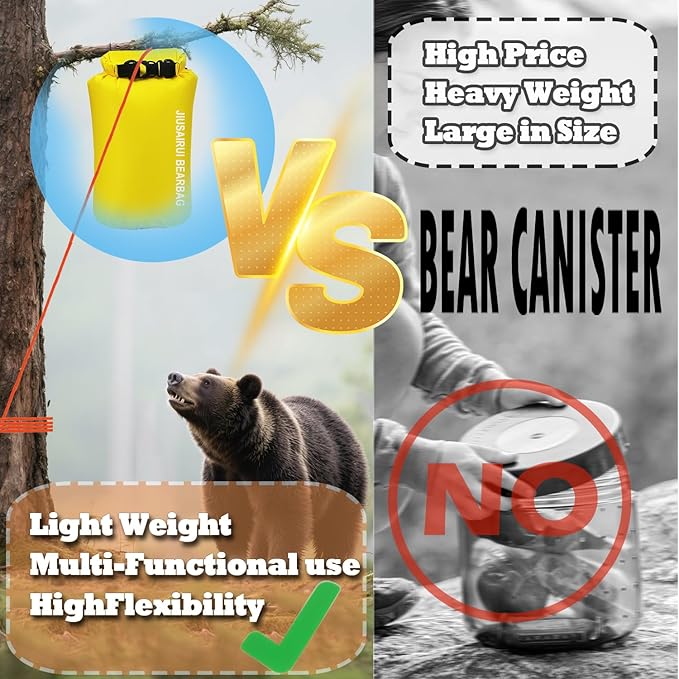 7.8Oz Ultralight Bear Bag Hanging Kit: 30D Waterproof Bear Proof Food Storage for Backpacking and Camping Alternative to Bear Canister