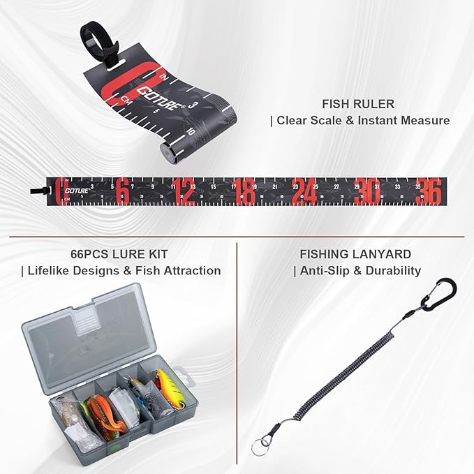 Goture OpenSide Tactical Sling Tackle Bag with 3 Tackle Trays and Fishing Tools, Lightweight Fishing Backpack Storage Gear - Black Bag, Gift for Men