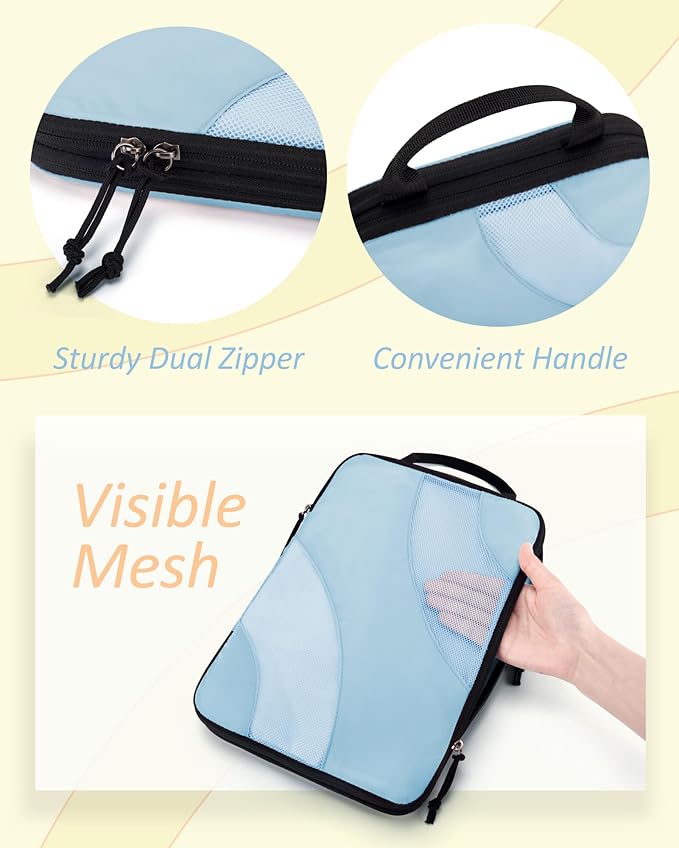 BAGSMART Compression Packing Cubes, 6 Set/4 Set/2 Set Travel Packing Cubes for Carry on Suitcases, Compression Suitcase Organizers Bag Set & Travel Cubes for Luggage, Lightweight Packing Organizers