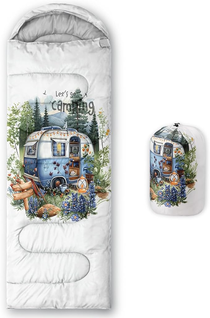 QOOMO Camping Sleeping Bags,3 Season Warm & Cool Weather,Lightweight,Waterproof Sleeping Bags for Adults & Kids,Traveling,and Outdoors,Camping Gear Equipment