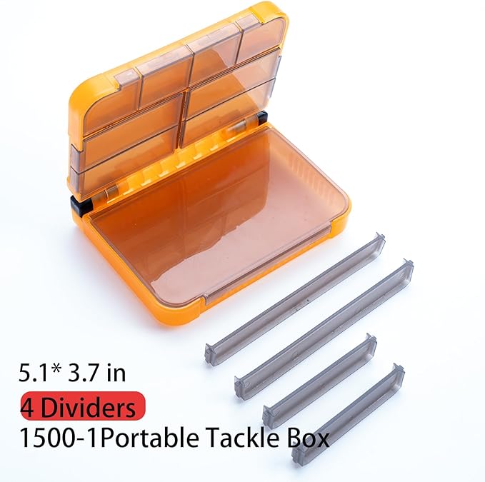 5 Pack Mini Plastic Tackle Boxes, Waterproof Fishing Gear Organizer for Lures, Hooks, Baits