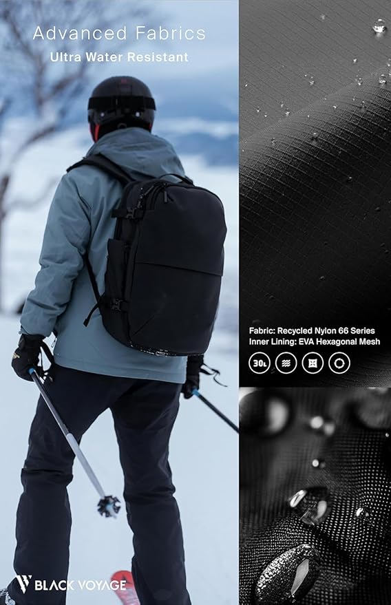 BlackVoyage Vortex Vacuum Seal Travel Backpack 60L Expandable Air Compression System Water Resistant TSA Lock Carry-On Suitcase Luggage Black AERO - Vacuum Pump Included