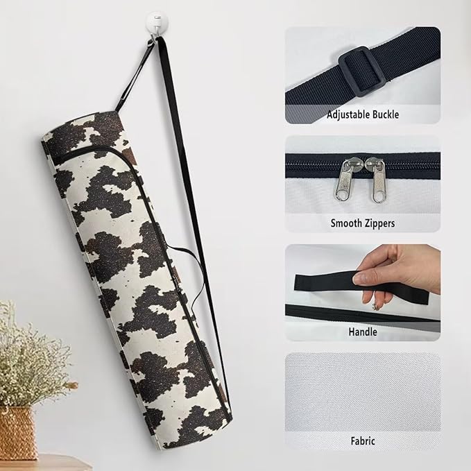 ZCFYGDX Yoga Mat Bag with Adjustable Shoulder Strap and Handle Zipper, 30in Wide x 6.3in Diameter for Yoga Mat Storage