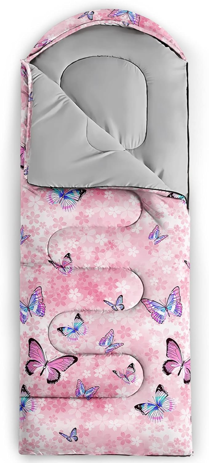 QOOMO Camping Sleeping Bags,3 Season Warm & Cool Weather,Lightweight,Waterproof Sleeping Bags for Adults & Kids,Traveling,and Outdoors,Camping Gear Equipment