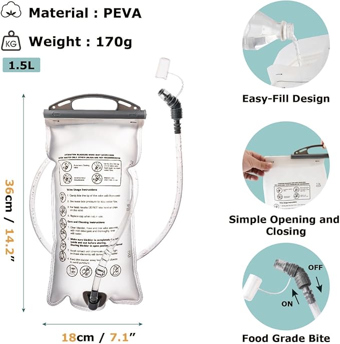 YAPJEB Lightweight Hydration Pack Backpack Vest, Optional 1.5L 2L BPA Free Water Bladder - Leakproof Breathable for Men Women Running Hiking Cycling Marathon