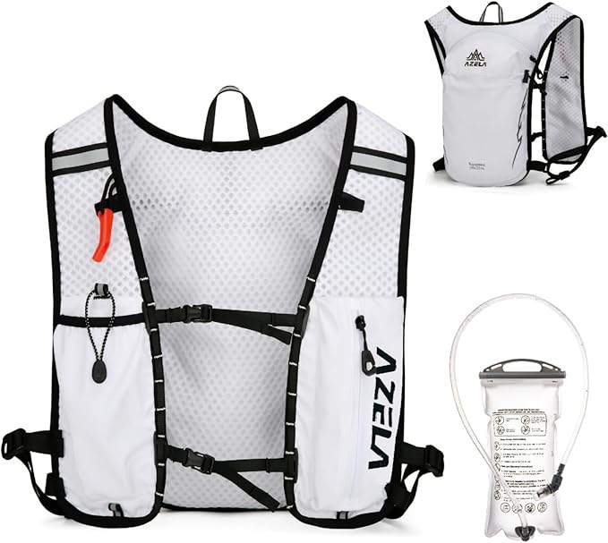 YAPJEB Lightweight Hydration Pack Backpack Vest, Optional 1.5L 2L BPA Free Water Bladder - Leakproof Breathable for Men Women Running Hiking Cycling Marathon