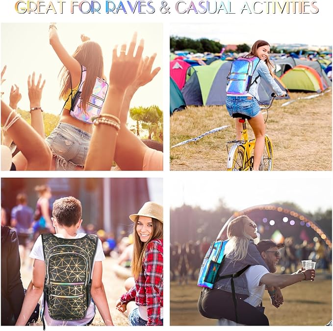 CITCAR Hydration Pack, Water Backpack with 3L Hydration Bladder Lightweight Insulation, Festival Essential, Rave Hydration Backpack, Hydropack Backpack for Rave, Hiking, Biking, Festival Gear