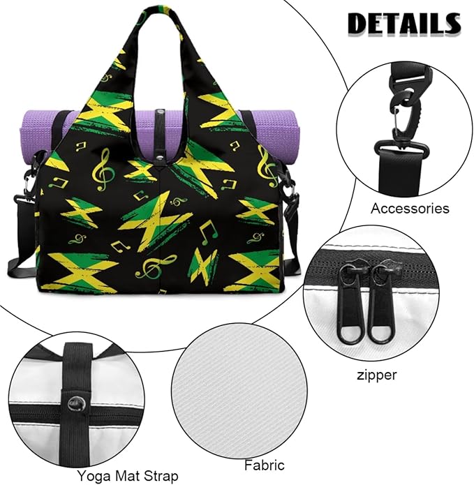 ZCFYGDX Yoga Gym Bag with Removable Adjustable Shoulder Strap, Shoe Compartment & Top Yoga Mat Holder 17.72x8.66x9.84in