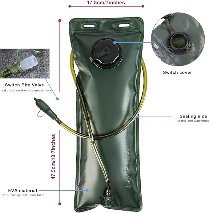 Zavothy Tactical Molle Hydration Backpack with 3L Water Bladder Water Backpack Hydration Pack for Cycling Running Biking Hiking Backpack Black