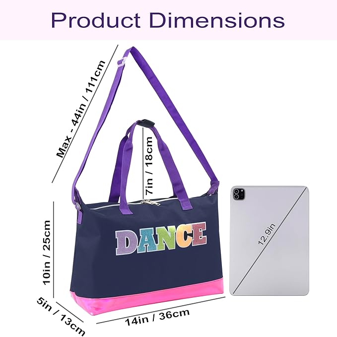 Garment Dance Shoulder Bags for Girls, Teen Dancers, Costumes, Boys | Holographic Glitter Dance Bag for Kids
