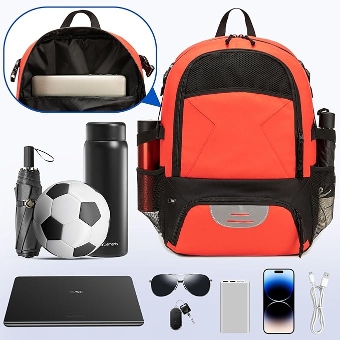 Basketball Bag Backpack, Large Capacity Sports Equipment Bags for Basketball, Soccer, and Volleyball.