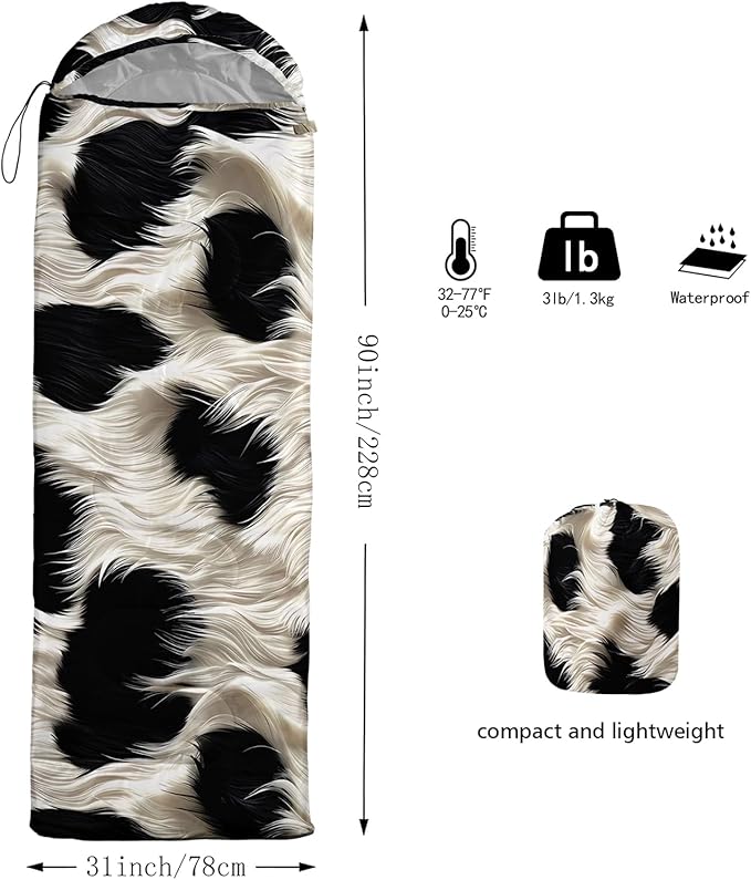 QOOMO Camping Sleeping Bags,3 Season Warm & Cool Weather,Lightweight,Waterproof Sleeping Bags for Adults & Kids,Traveling,and Outdoors,Camping Gear Equipment