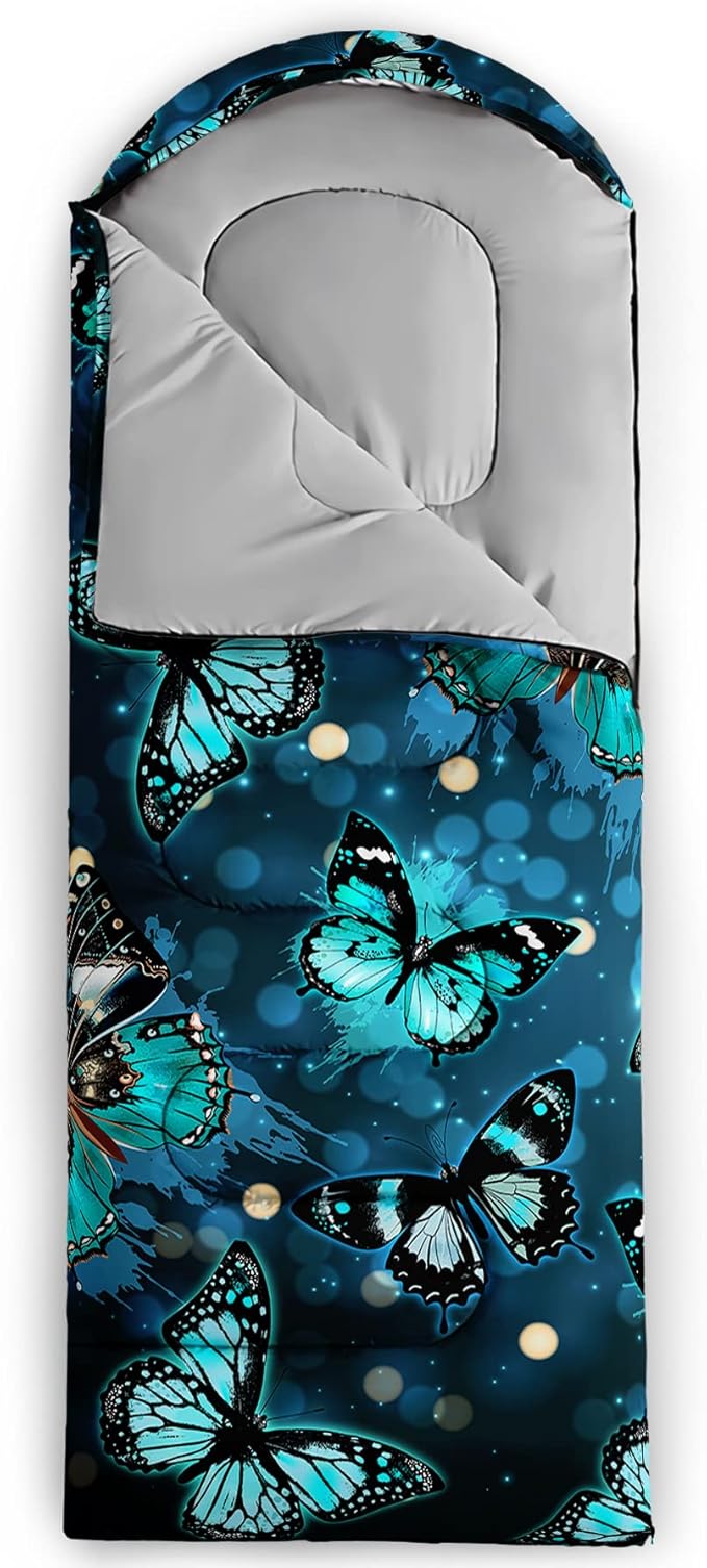 QOOMO Camping Sleeping Bags,3 Season Warm & Cool Weather,Lightweight,Waterproof Sleeping Bags for Adults & Kids,Traveling,and Outdoors,Camping Gear Equipment