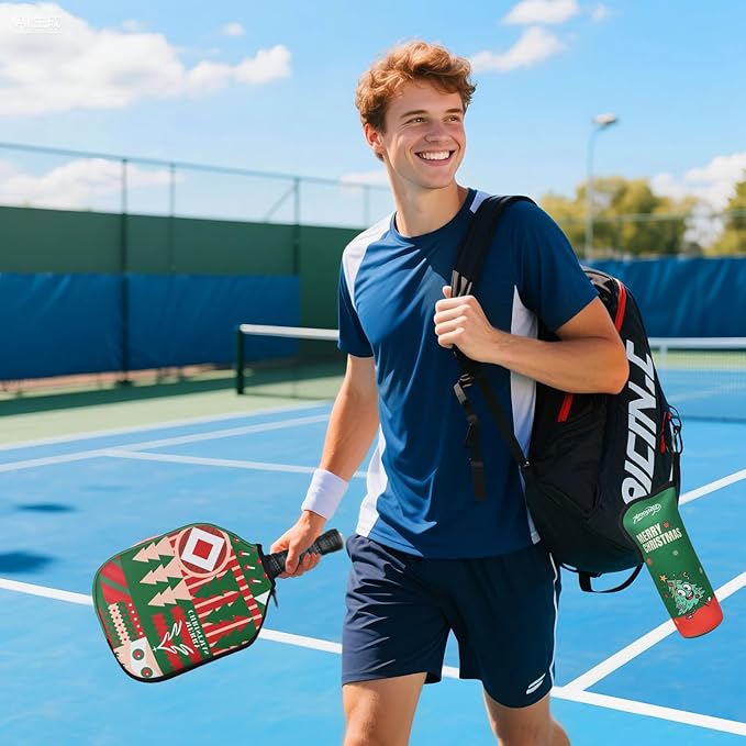 Pickleball Ball Holder - 1 Pc Pickle Ball Storage Bag, Portable Tennis Pouch with Hook for Fence, Premium Neoprene Material Bottle Holder, Pickleball Accessory Black Red Green Yellow Color