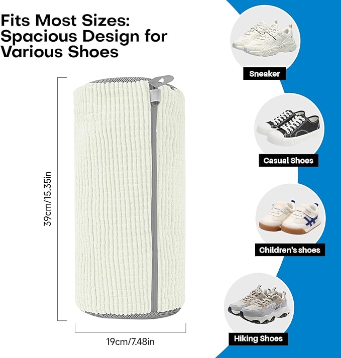 Shoe Washing Machine Bag: Laundry Shoe Bag for Washer and Dryer - 2pc Reusable Shoe Cleaning Bag for Sneaker Tennis Shoes Unstain Cleaner Kit(2 Pcs)