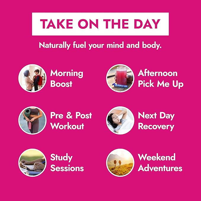 Zipfizz Daily Energy Drink Powder, Prickly Pear, 20 Pack | 3-in-1 Sustained Energy, Rapid Hydration, and Essential Vitamins | Sugar-Free | Electrolyte Powder | Contains Vitamin B-12 & Antioxidants