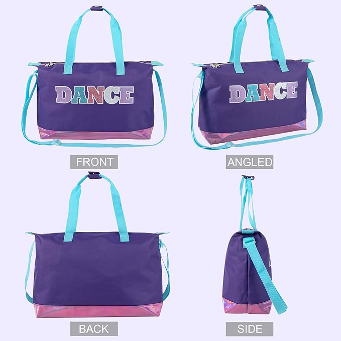 Garment Dance Shoulder Bags for Girls, Teen Dancers, Costumes, Boys | Holographic Glitter Dance Bag for Kids