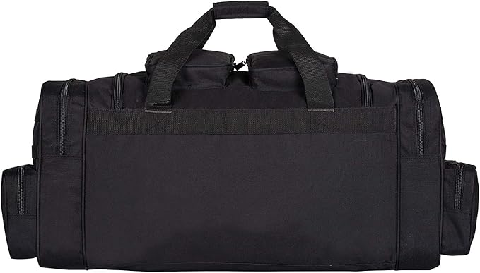 K-Cliffs Tactical Range Duffel Heavy Duty Large Gear Duffle Durable Quality Travel Sports Gym Equipment Bag Military Molle with Lockable Zippers with US Flag Patch 33 Inch Black