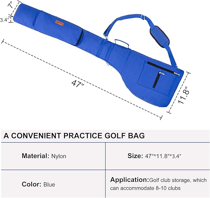 AKOZLIN Golf Clubs Carry Bag 8-10 Lightweight Foldable Travel Sunday Golf Case with Strap Waterproof Sunday Bag