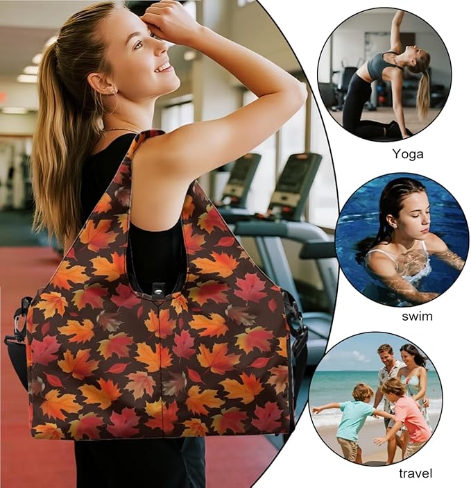 ZCFYGDX Yoga Gym Bag with Removable Adjustable Shoulder Strap, Shoe Compartment & Top Yoga Mat Holder 17.72x8.66x9.84in