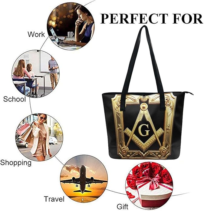 Big Shoulder Commuter Bag Work Tote Bag Handbag With Zipper For Women And Men