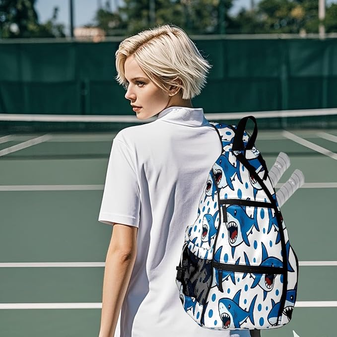 Brown Leopard Print Premium Nylon Pickleball Backpack, 3-in-1 Convertible Shoulder Crossbody Sling Bag for Women Men, Lightweight Bag Fits 2-4 Pickleball Paddles & Tennis Sports Gear