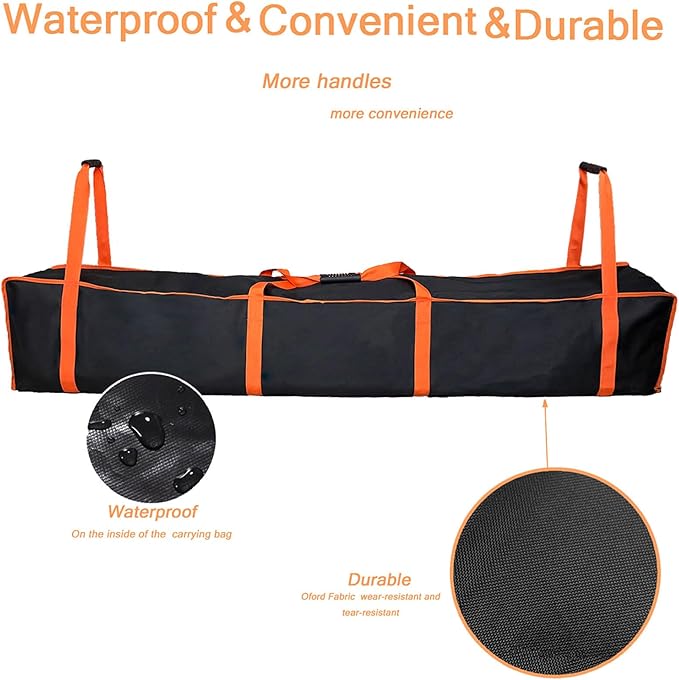 Large Tent Storage Bag 63X17.5X11.5in with Handles - 10*20ft , 20*30ft Pop Up Canopy Frame Replacement Parts,Workable for Party Tent Bag , Heavy-Duty Water Resistant Oxford Fabric (orange, 63 inch)
