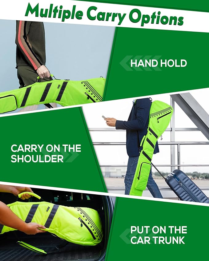 Big Teeth Golf Sunday Bag, Small Golf Bag Lightweight, Par 3 Golf Bag for A Few Clubs Driving Range, Practice with Carry Shoulder Strap Foldable Multi-Colour