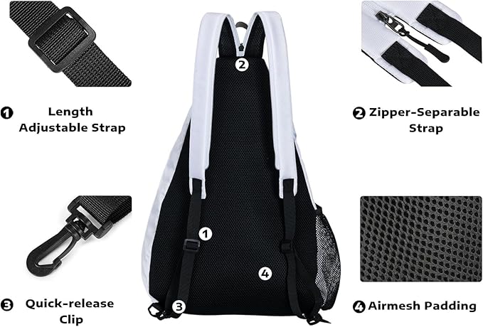 A11N SPORTS Pickleball Bag, Reversible Crossbody Sling Bag/Backpack for Women Men