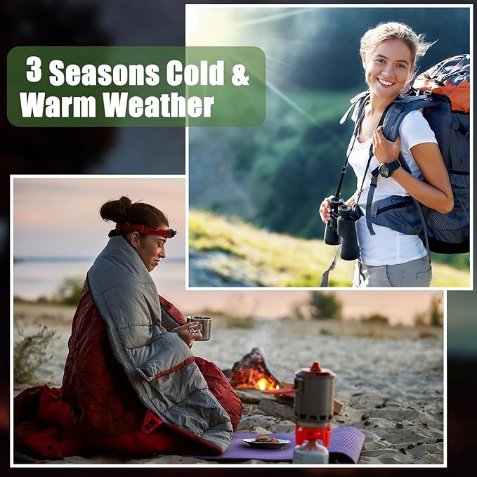 Tudomro 16 Pack Winter Camping Sleeping Bags Bulk for Homeless Adults Cold Weather Lightweight Waterproof Compact Backpacking Sleeping Bag Gifts for Travel Hiking Christmas