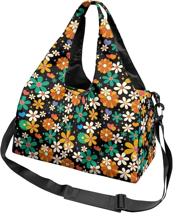 ZCFYGDX Yoga Gym Bag with Removable Adjustable Shoulder Strap, Shoe Compartment & Top Yoga Mat Holder 17.72x8.66x9.84in