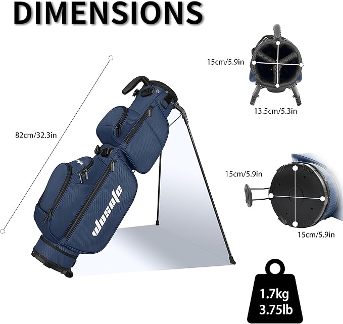 3-Way Dividers Lightweight Golf Stand Bag for Men Women, Mini Small Par3 Golf Bag,Driving Range Executive Courses Portable and Durable with Adjustable and Detachable Dual - Shoulder Straps Rain Cover