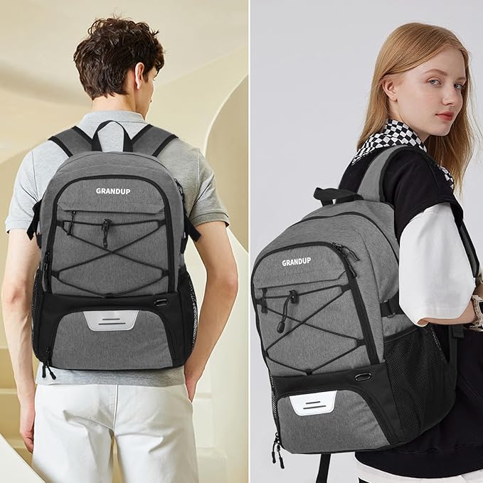 GRANDUP Basketball backpack with ball and shoes compartment Fit Volleyball, soccer, Swim, Gym, Travel, and School, large capacity sports training equipment bags