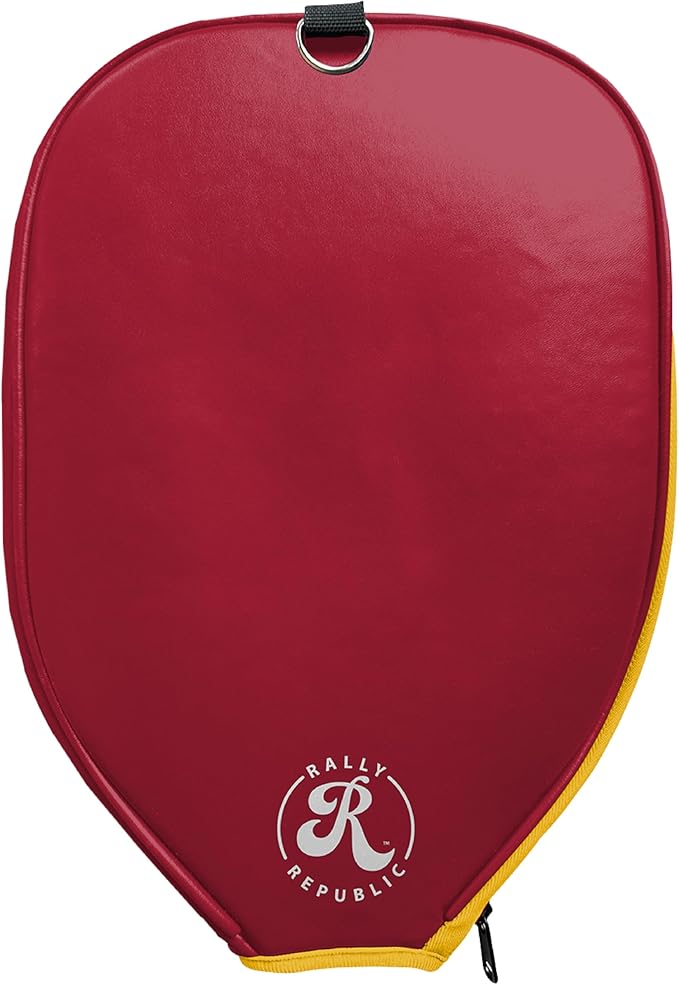 Officially Licensed Collegiate Pickleball Paddle Cover - Lightweight PU Leather Material - Durable Foam Interior Protection with Zippered Closure - Fits Most Paddles on the Market