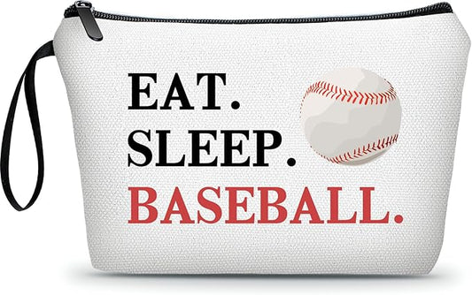 Baseball Themed Travel Makeup Bag, Multifunctional Cosmetic Case, Multicolour, Women's Gift for Mom, Sister, Friend, Travel/On-the-go, Daily Use, Toiletry