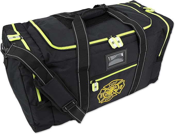Lightning X Value Firefighter Turnout Gear Bag w/Maltese Cross and Custom Embroidered Name - BLACK