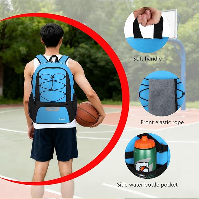 Goloni Basketball Backpack,Large Sports Bag with Ball Compartment & Shoe Compartment,Basketball Bag Fit Volleyball, soccer,Gym