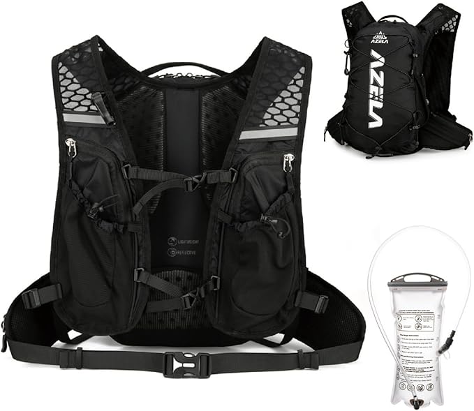 YAPJEB Lightweight Hydration Pack Backpack Vest, Optional 1.5L 2L BPA Free Water Bladder - Leakproof Breathable for Men Women Running Hiking Cycling Marathon