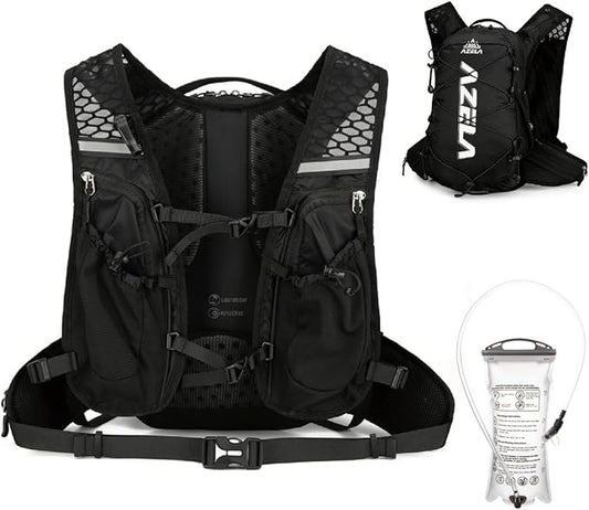 YAPJEB Lightweight Hydration Pack Backpack Vest, Optional 1.5L 2L BPA Free Water Bladder - Leakproof Breathable for Men Women Running Hiking Cycling Marathon